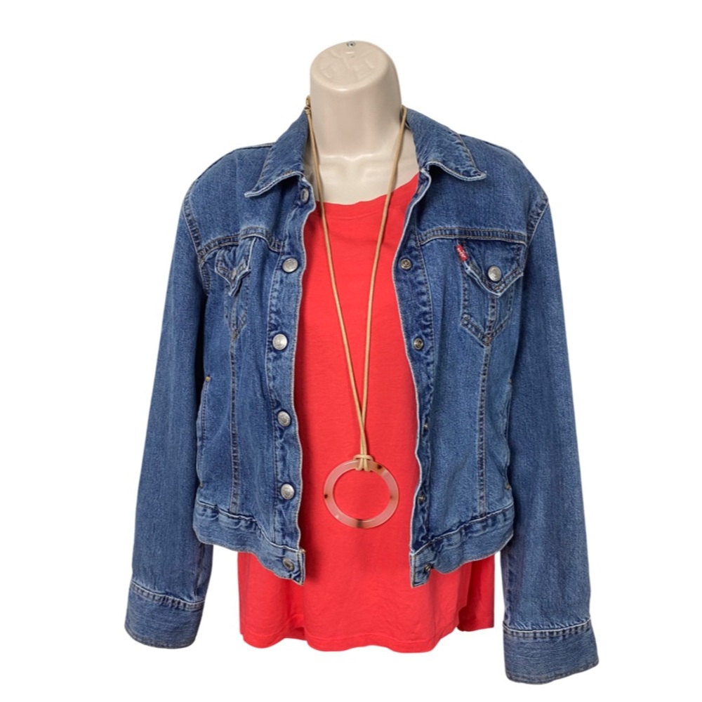 Levi Strauss Original Riveted Women's Cropped Denim Jacket SZ Small